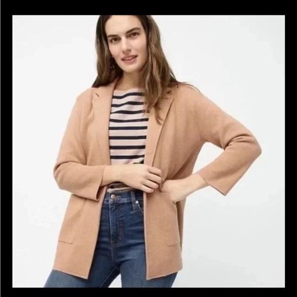 J.Crew Sophie Merino Wool Sweater Blazer XS Tan - Picture 1 of 8